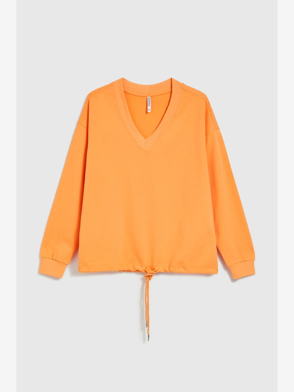 Moodo Oranžna majica z izrezom v obliki črke V Moodo