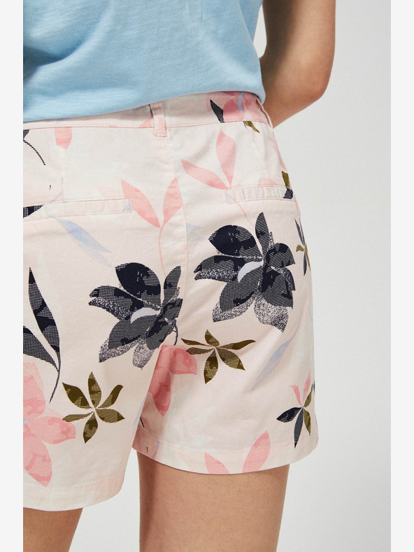 Moodo Rožnate ženske hlače s cvetličnim vzorcem Moodo