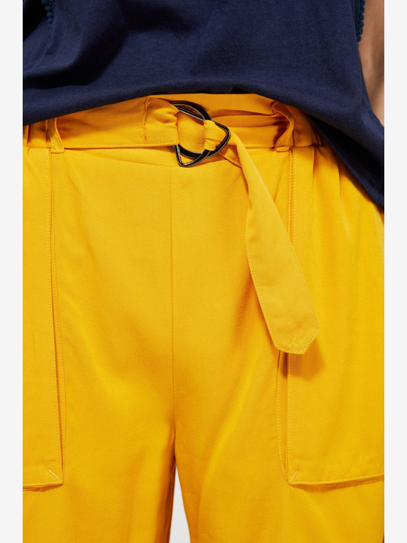 Moodo Rumene ženske hlače Moodo