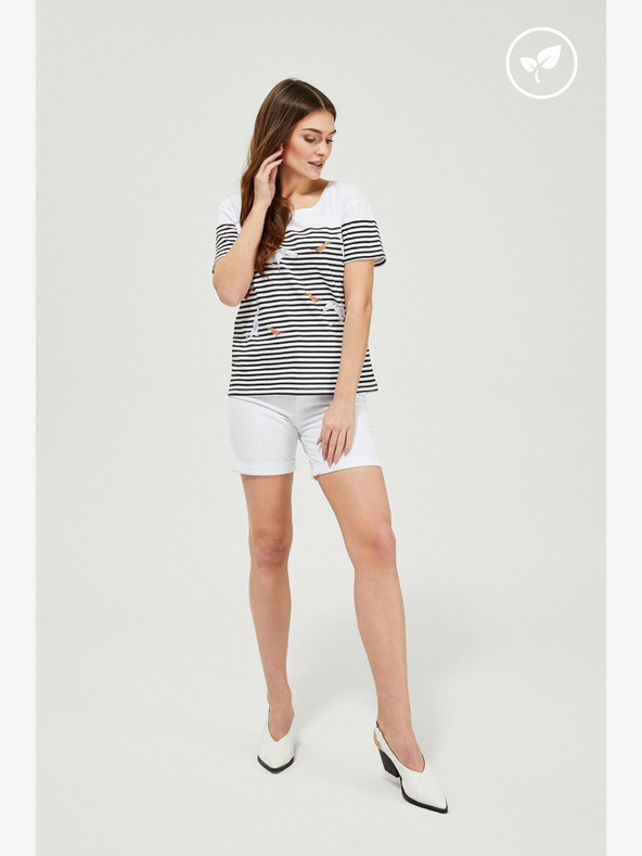 Moodo Bele ženske hlače Moodo