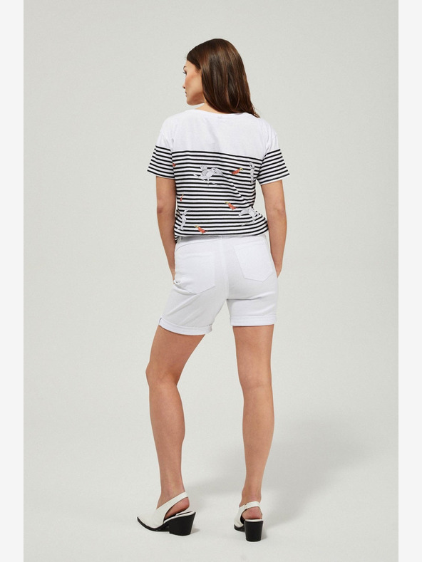 Moodo Bele ženske hlače Moodo