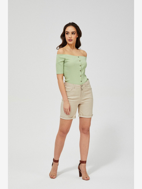 Moodo Bež ženske kratke hlače Moodo