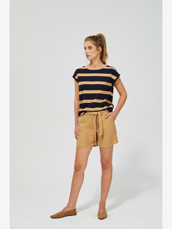 Moodo Bež ženske kratke hlače Moodo