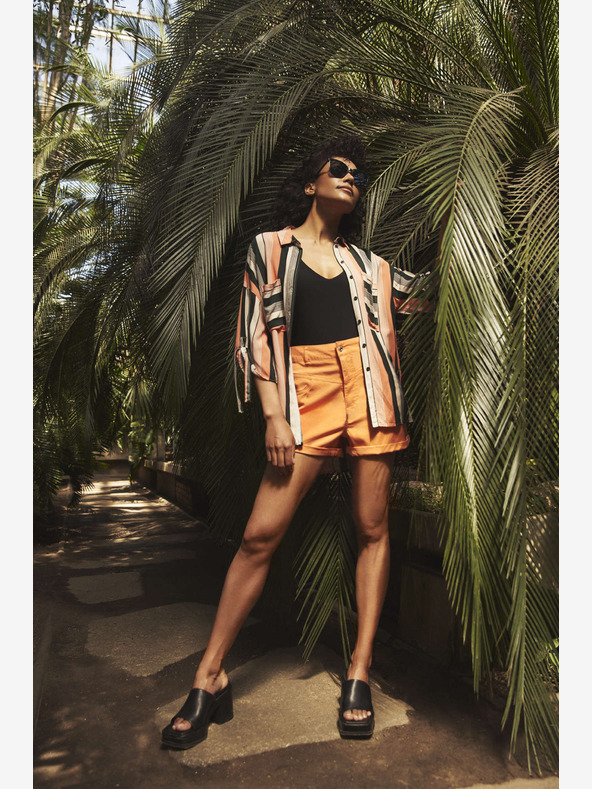 Moodo Oranžne ženske hlače Moodo