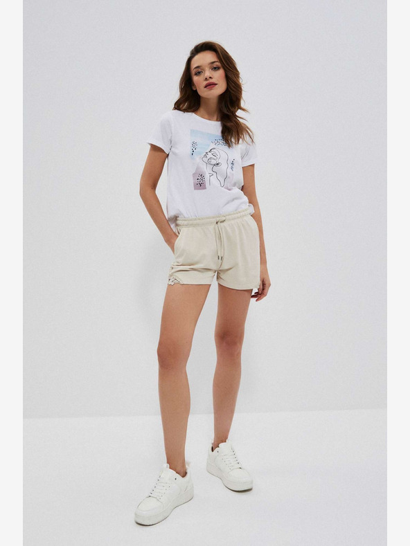 Moodo Bež ženske kratke hlače Moodo