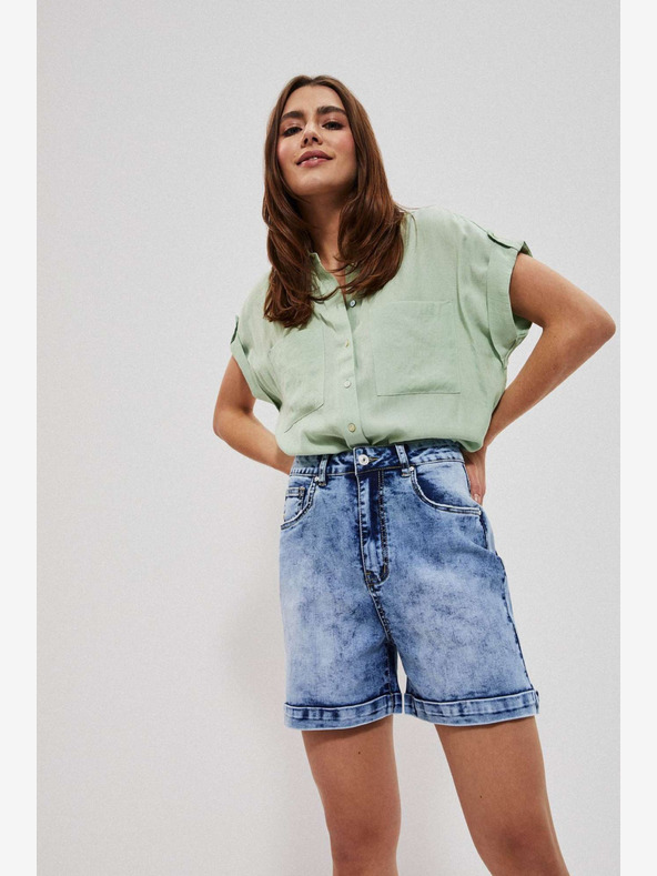 Moodo Modre ženske kratke hlače iz džinsa Moodo