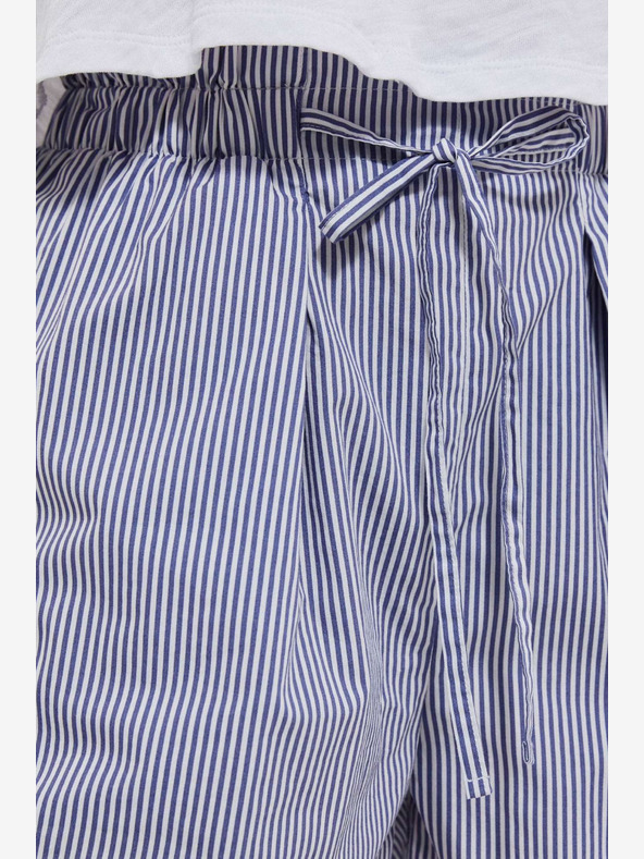 Moodo Belo-modre črtaste ženske hlače Moodo