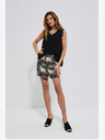 Moodo Belo-črne ženske kratke hlače z vzorcem Moodo