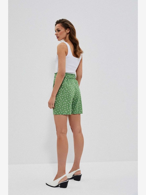 Moodo Zelene ženske hlače s pikami Moodo