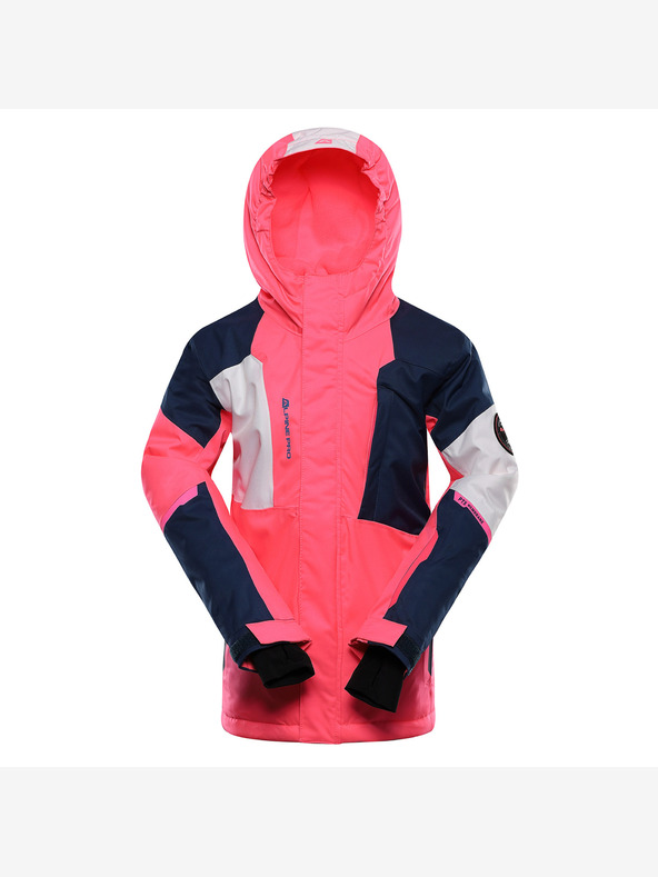 ALPINE PRO Otroška smučarska jakna s ptx snežno membrano ALPINE PRO DEARO neonsko šokantno roza