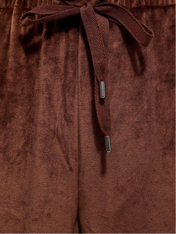 Moodo Moodo Rjave ženske hlače Moodo