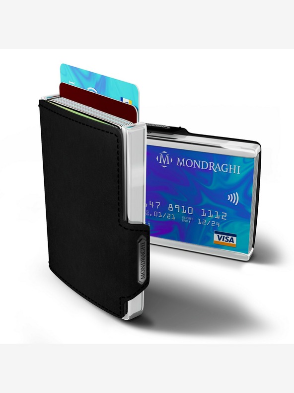 Mondraghi Črna usnjena denarnica Mondraghi Elegance