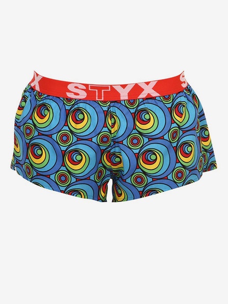 Styx Rumeno-modre ženske kratke hlače Styx z vzorcem