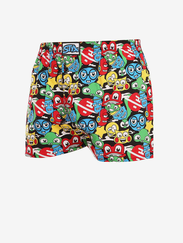 Styx Rumeno-črne moške kratke hlače Styx z vzorcem