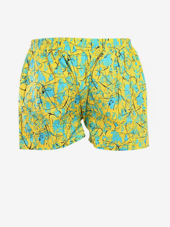 Styx Turkizne in rumene moške kratke hlače z vzorcem Styx