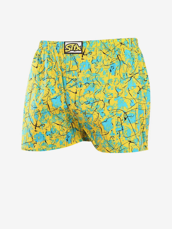 Styx Turkizne in rumene moške kratke hlače z vzorcem Styx