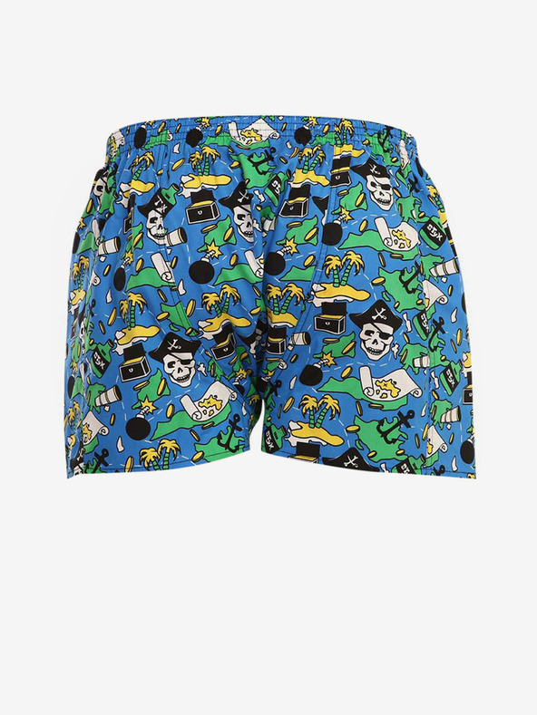 Styx Zeleno-modre moške kratke hlače Styx z vzorcem