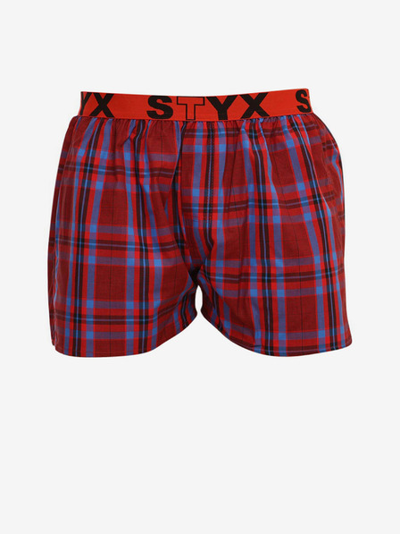 Styx Styx rdeče moške kariraste kratke hlače