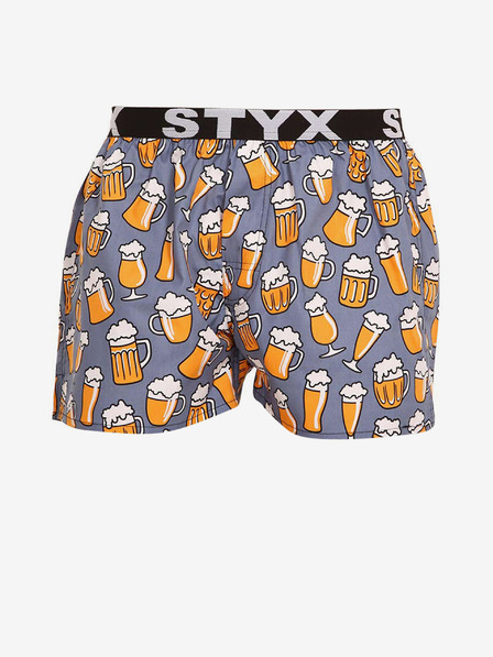 Styx Sive in rumene kratke hlače s športno elastiko Styx art Pivo