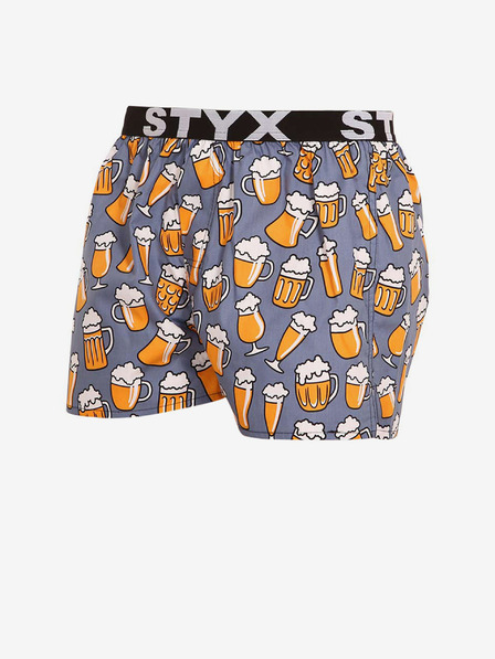 Styx Sive in rumene kratke hlače s športno elastiko Styx art Pivo