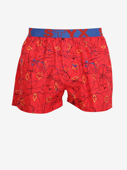 Styx Rdeče moške hlače s športno elastiko Styx art Jáchym