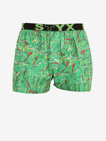 Styx Zelene moške kratke hlače s športno elastiko Styx art Jáchym