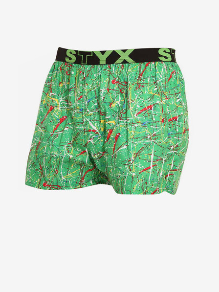 Styx Zelene moške kratke hlače s športno elastiko Styx art Jáchym