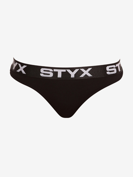 Styx Črne ženske tangice s športno elastiko Styx