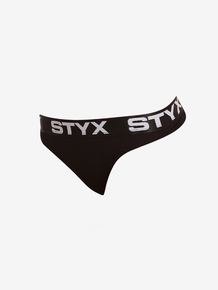 Styx Črne ženske tangice s športno elastiko Styx