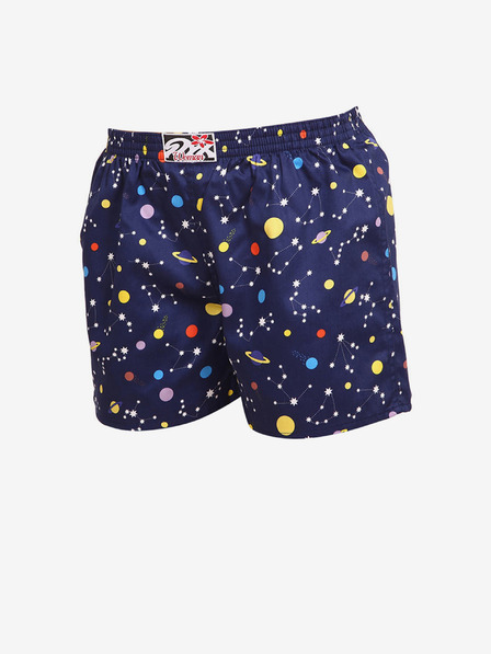 Styx Temno modre vzorčaste ženske kratke hlače za spanje Styx planets