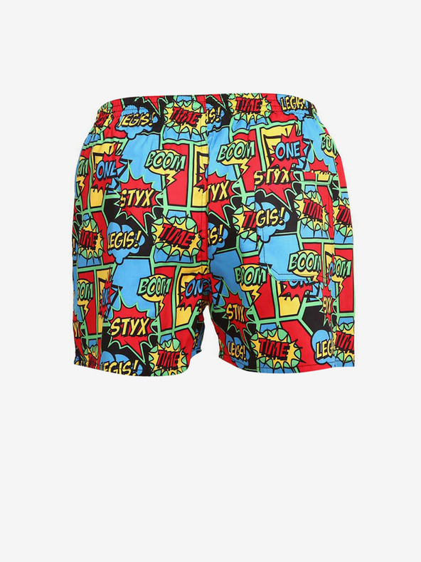 Styx Modre in rdeče vzorčaste ženske kratke hlače za spanje Styx boom