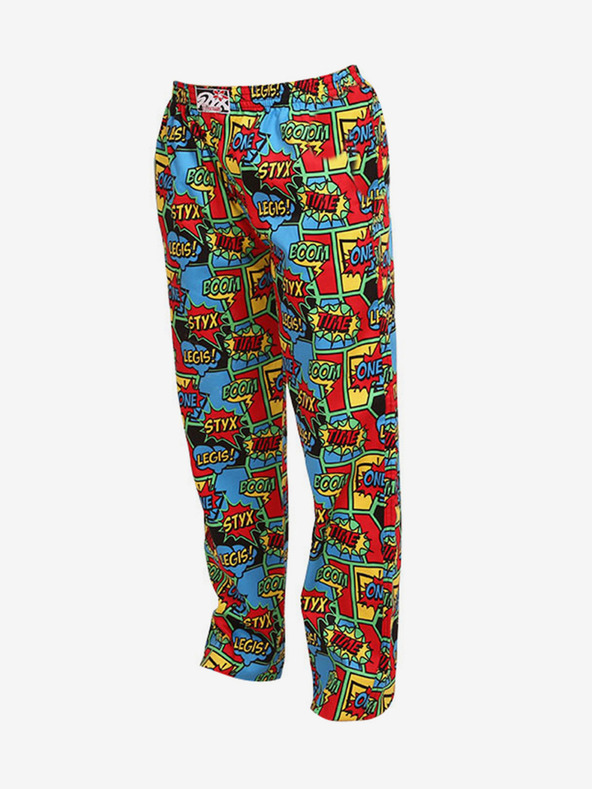 Styx Modre in rdeče vzorčaste spalne hlače Styx boom