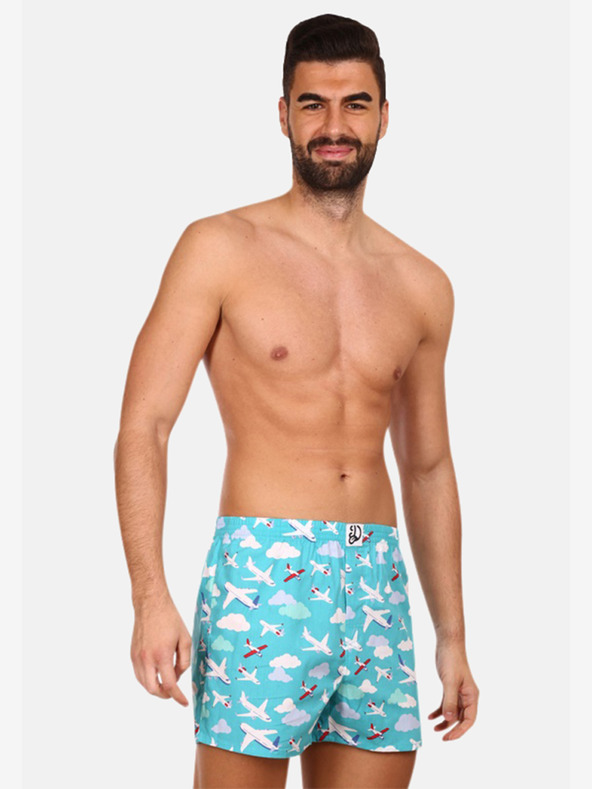 Dedoles Modre vesele moške kratke hlače Dedoles Letala in oblaki