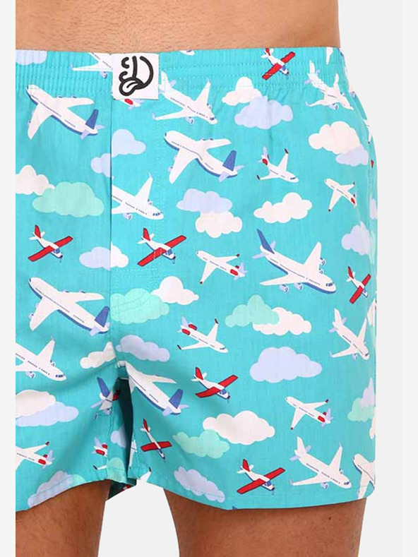 Dedoles Modre vesele moške kratke hlače Dedoles Letala in oblaki