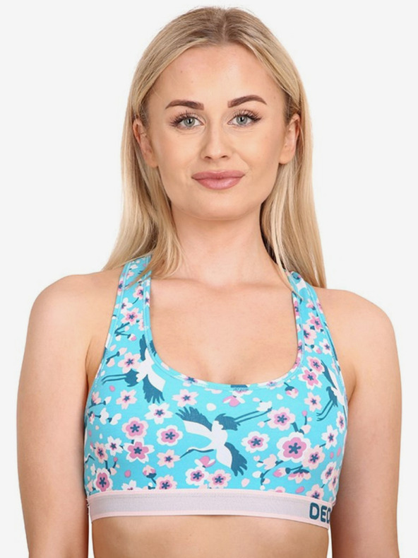 Dedoles Modri ženski športni modrček Dedoles Sakura in čaplja