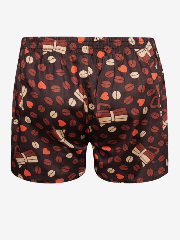 Dedoles Rjave moške kratke hlače z vzorcem Dedoles Coffee love