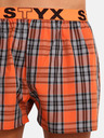 Styx Sive in oranžne moške kariraste kratke hlače Styx