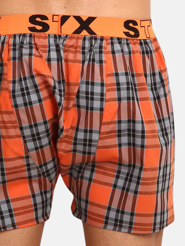 Styx Sive in oranžne moške kariraste kratke hlače Styx