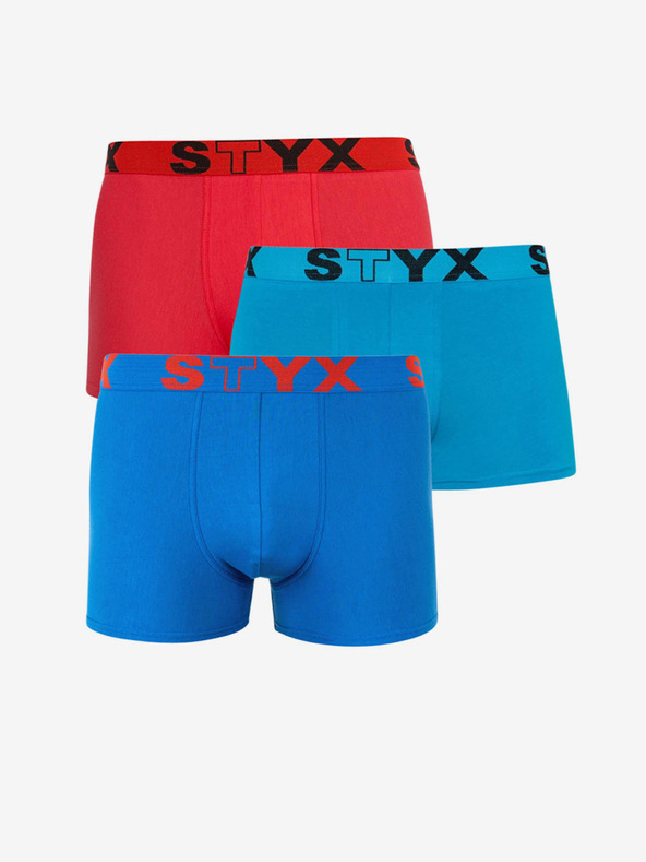 Styx Komplet treh - moške boksarice Styx sports elastic večbarvne