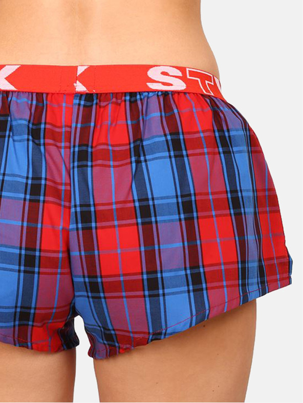 Styx Rdeče in modre kariraste ženske spalne hlače Styx