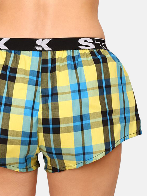 Styx Modre in rumene ženske kariraste spalne hlače Styx