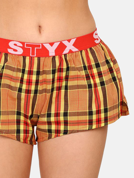 Styx Rdeče in oranžne ženske kariraste spalne hlače Styx