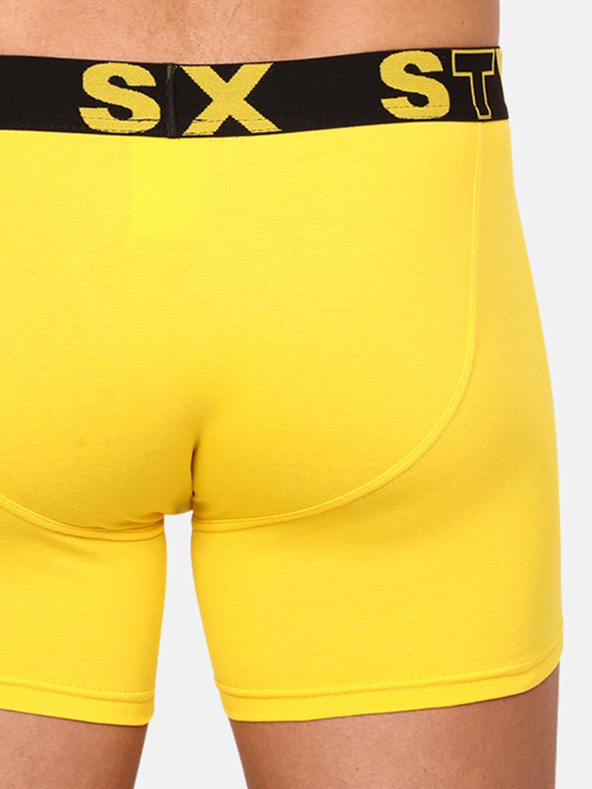 Styx Rumene moške dolge boksarske hlače Styx