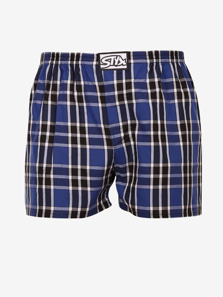 Styx Črno-modre moške kariraste kratke hlače Styx classic