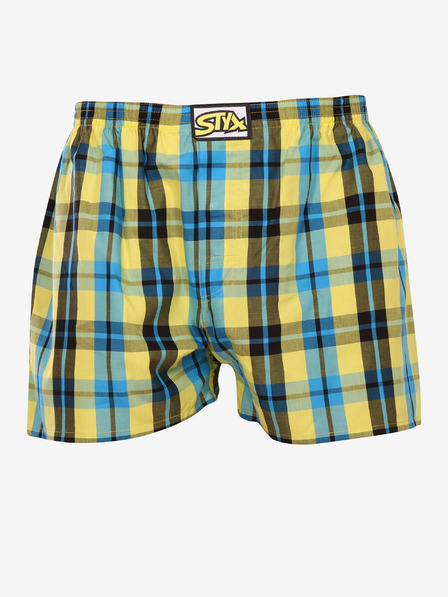 Styx Modro-rumene moške kariraste kratke hlače Styx
