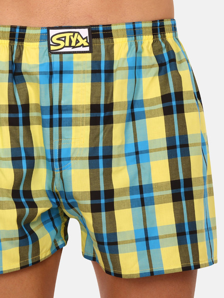Styx Modro-rumene moške kariraste kratke hlače Styx