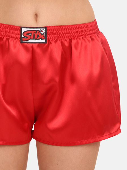 Styx Rdeče ženske satenaste spalne hlače Styx