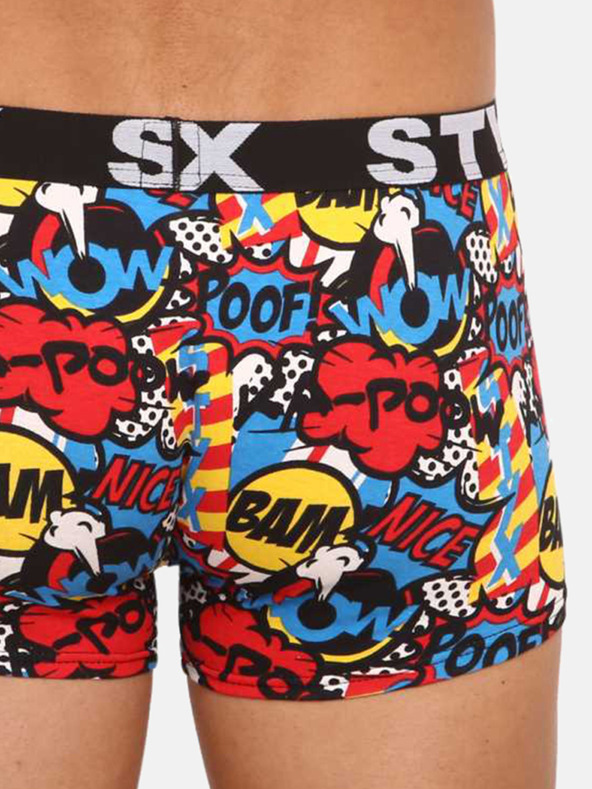 Styx Modre in rdeče moške vzorčaste boksarice Styx art Poof