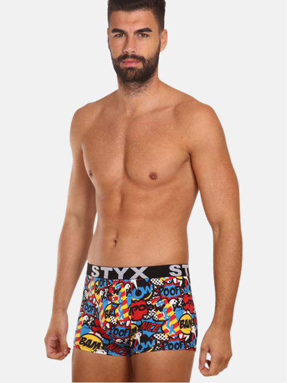 Styx Modre in rdeče moške vzorčaste boksarice Styx art Poof