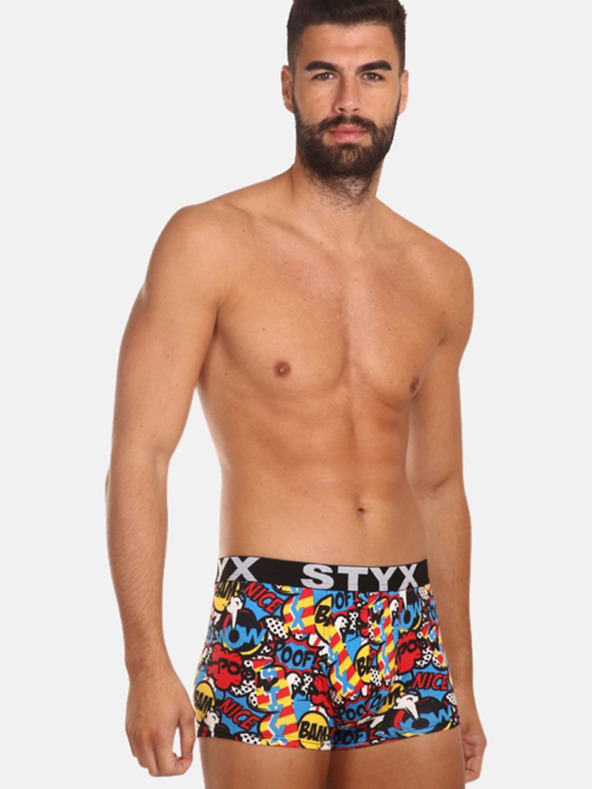 Styx Modre in rdeče moške vzorčaste boksarice Styx art Poof